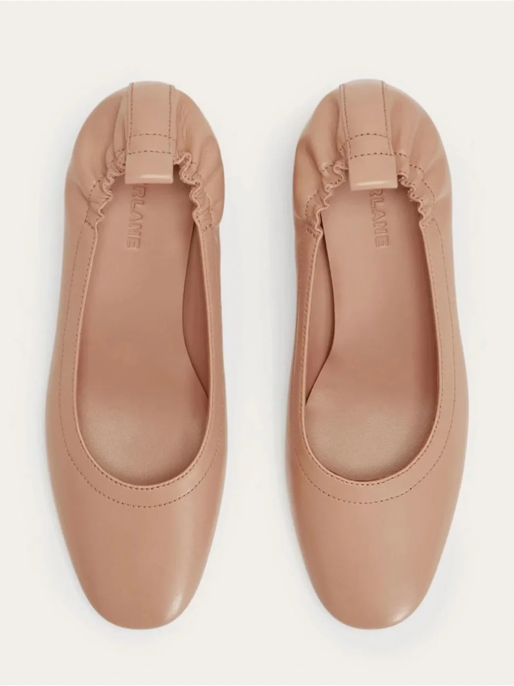 Everlane Day Heel Blush Tan Size 7 Ballet Block Heel 100% Leather NWOB - Picture 2 of 8